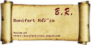Bonifert Róza névjegykártya